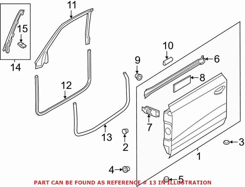 Audi Door Seal - Front Driver Side Outer 4G8837911